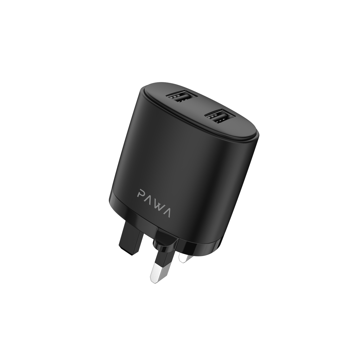 باوا شاحن جداري بمنفذين USB - أسود
