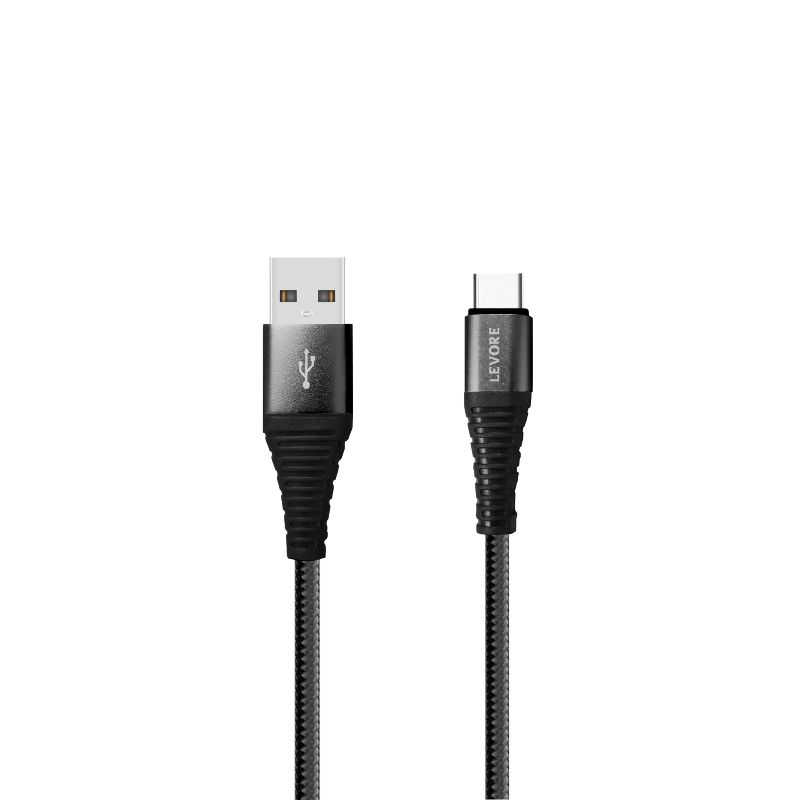 سلك شاحن ليفوري USB الى Type-C بطول 1 م نايلون - ا...