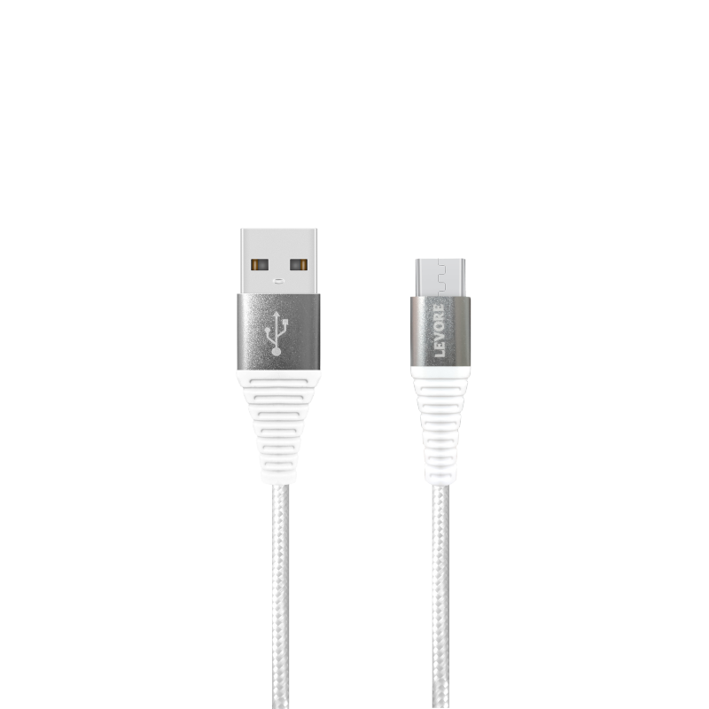 سلك شاحن ليفوري مايكرو USB بطول 1.8 م نايلون - ابي...