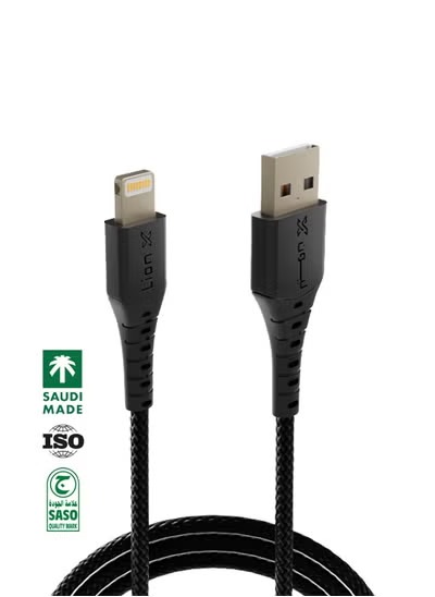 كيبل ليون اكس USB-A - Lightining قماش 30 سم  - كاب...